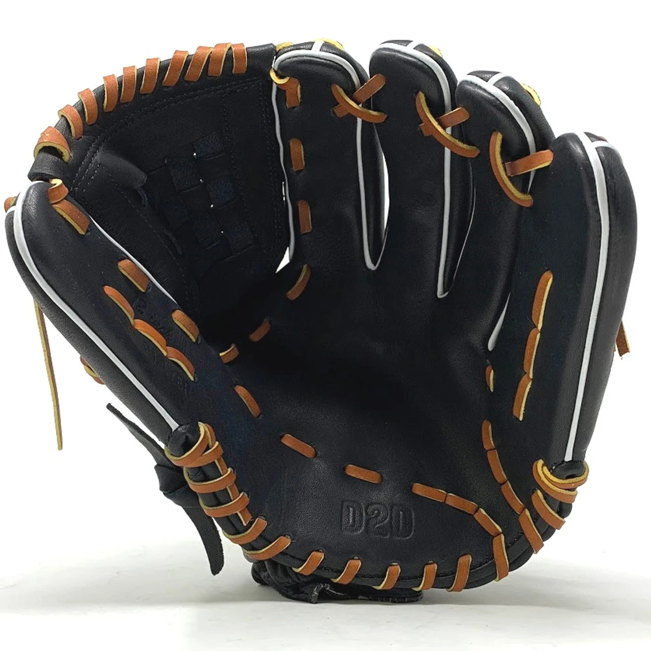 Classic Baseball Glove 12 Inch Basket Web Black US Kip Right Hand Throw - Image 3