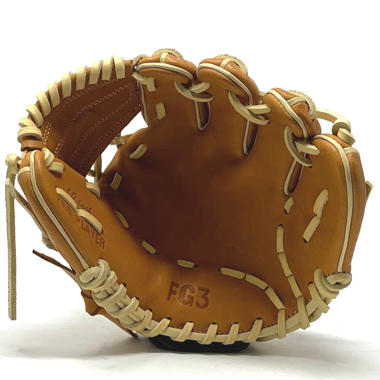 Classic Baseball Glove 10 Inch Trainer Small Hand One Piece Tan Right Hand Throw - Image 2
