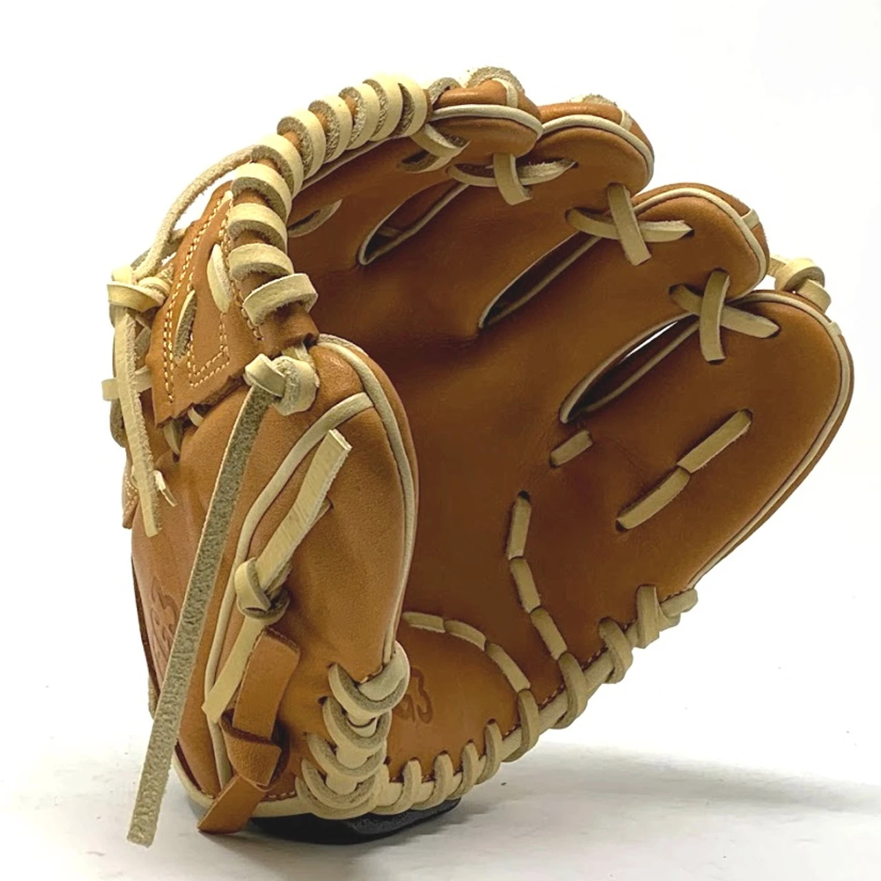Classic Baseball Glove 10 Inch Trainer Small Hand One Piece Tan Right Hand Throw - Image 6