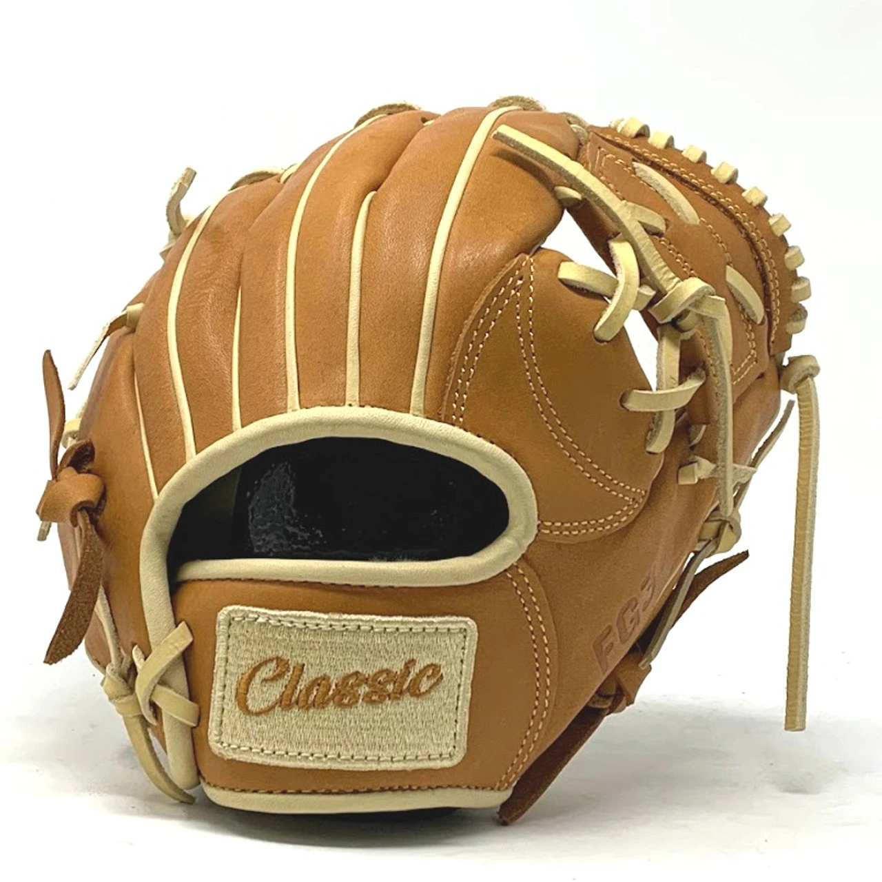 Classic Baseball Glove 10 Inch Trainer Small Hand One Piece Tan Right Hand Throw - Image 4
