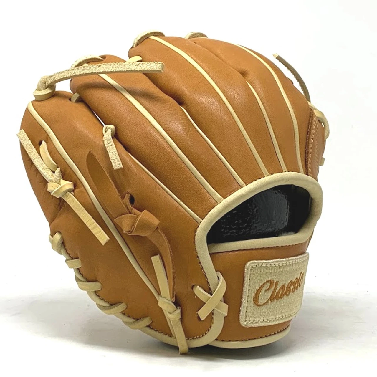 Classic Baseball Glove 10 Inch Trainer Small Hand One Piece Tan Right Hand Throw - Image 8