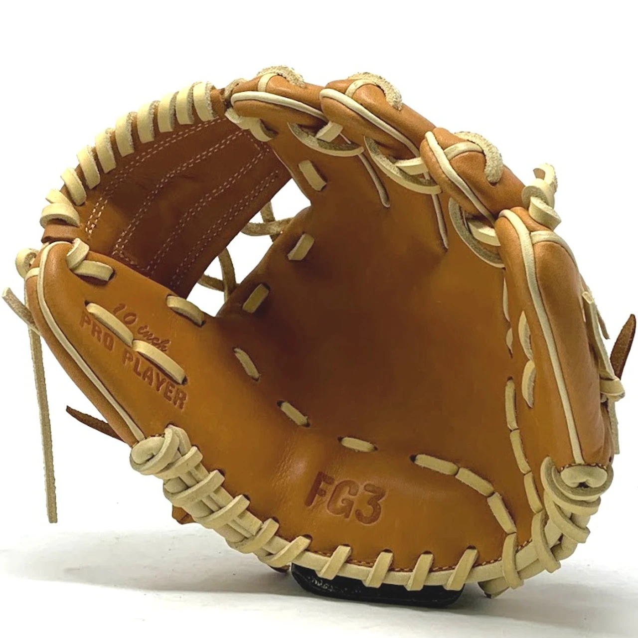 Classic Baseball Glove 10 Inch Trainer Small Hand One Piece Tan Right Hand Throw - Image 7