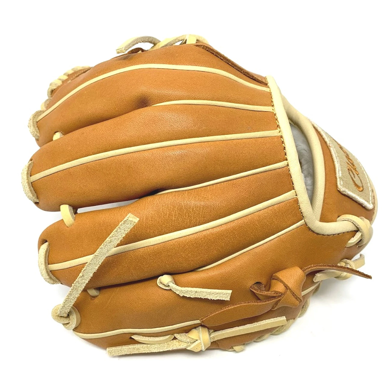 Classic Baseball Glove 10 Inch Trainer Small Hand One Piece Tan Right Hand Throw - Image 9