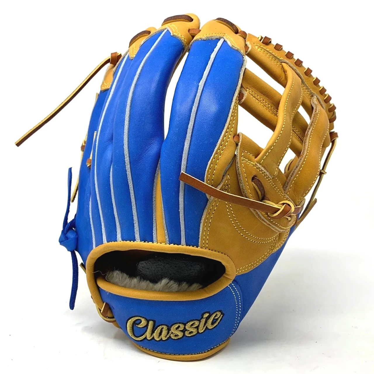 Classic Baseball Glove 12.75 Inch H Web Blue Tan Black Right Hand Throw - Image 2