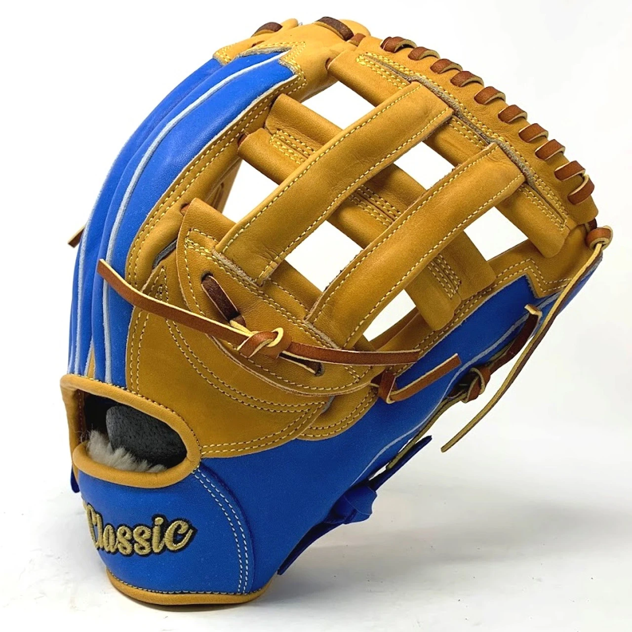Classic Baseball Glove 12.75 Inch H Web Blue Tan Black Right Hand Throw - Image 5