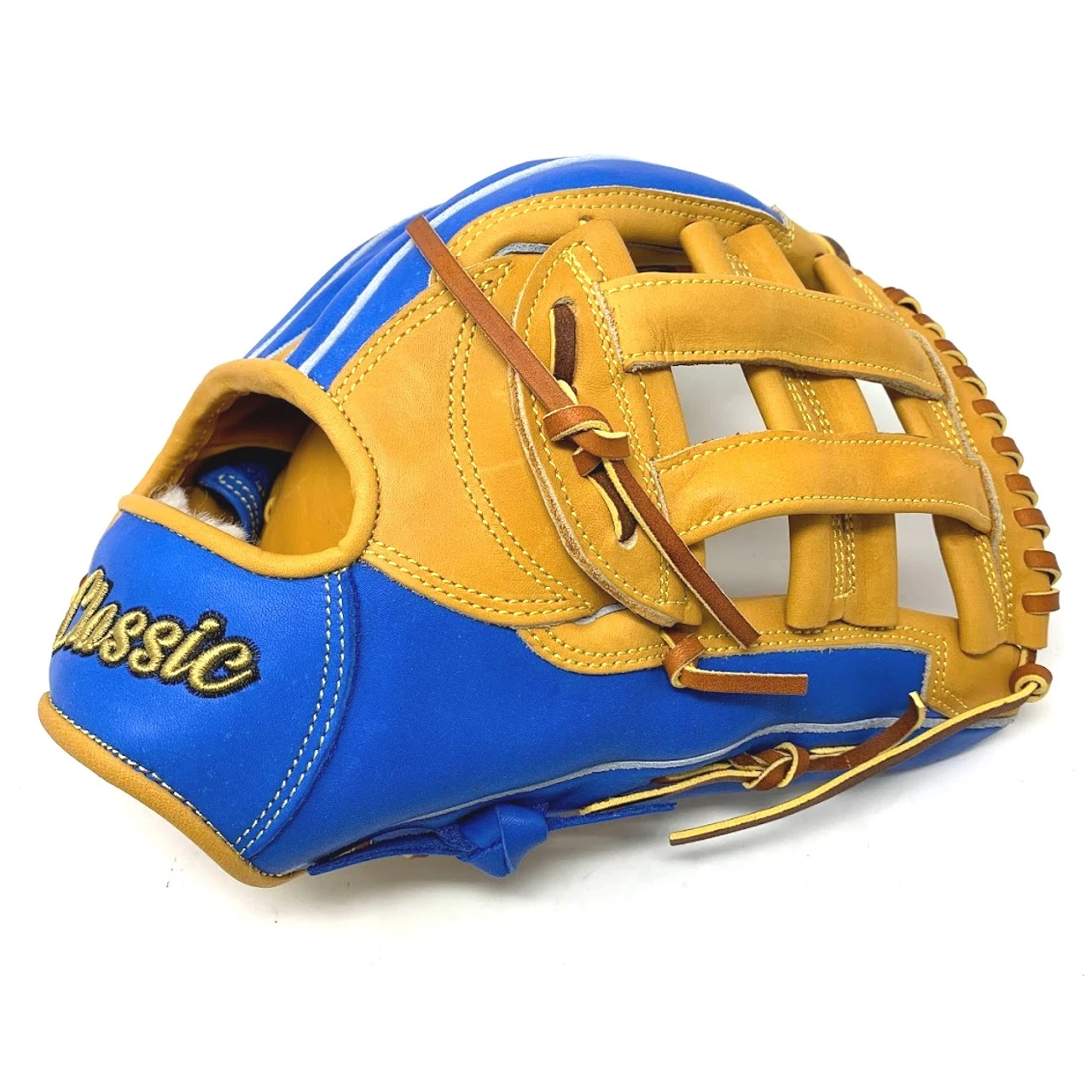 Classic Baseball Glove 12.75 Inch H Web Blue Tan Black Right Hand Throw - Image 8