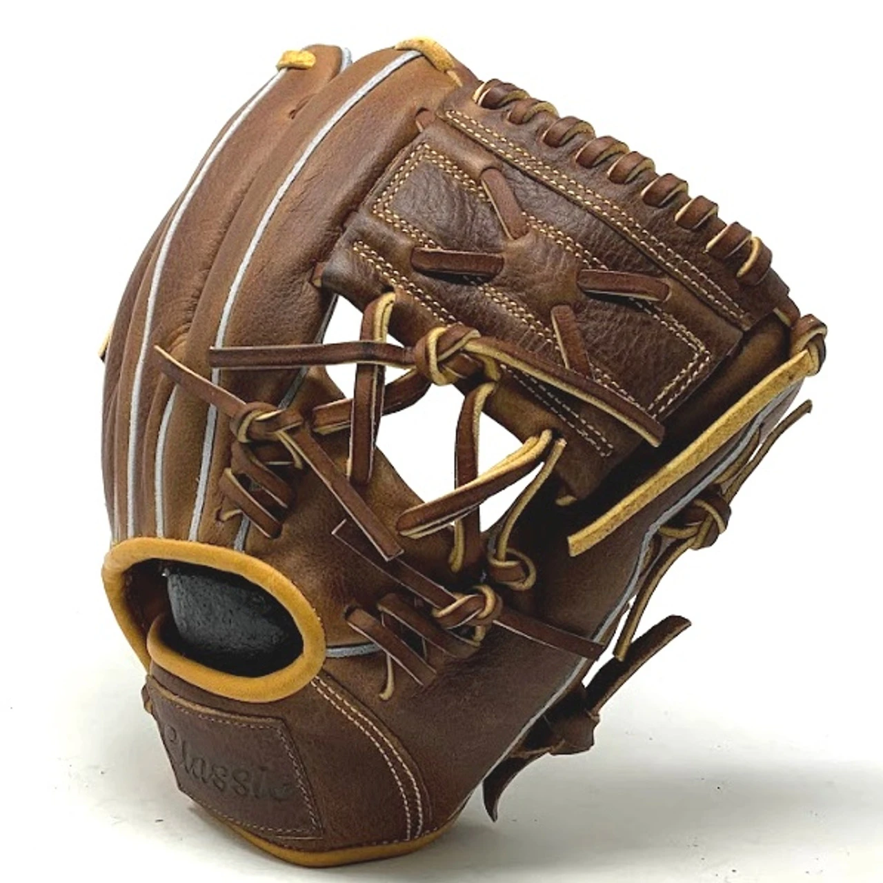 Classic Baseball Glove 11.25 Inch One Piece Oil Chestnut Right Hand Throw - Image 2