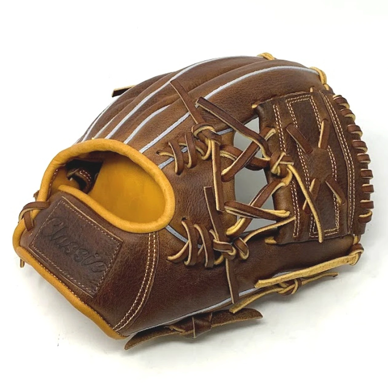 Classic Baseball Glove 11.25 Inch One Piece Oil Chestnut Right Hand Throw - Image 8
