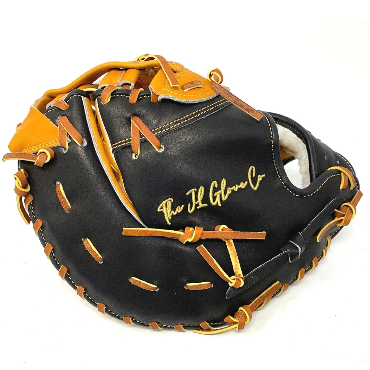 JL Glove Co First Base Mitt AD21 12.75 Inch H Web Black Tan Right Hand Throw - Image 6