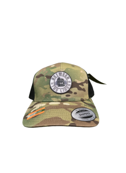 Between The Lines Between The Lines Camo/Black Trucker Palm Badge White