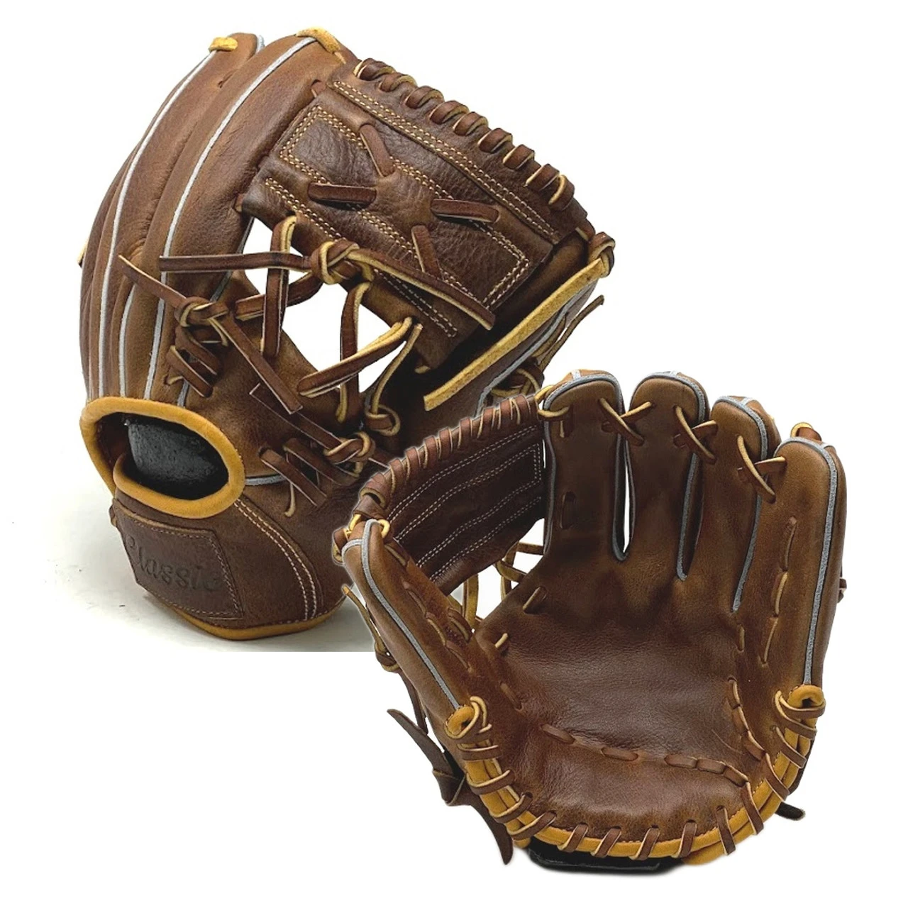Classic Baseball Glove 11.25 Inch One Piece Oil Chestnut Right Hand Throw