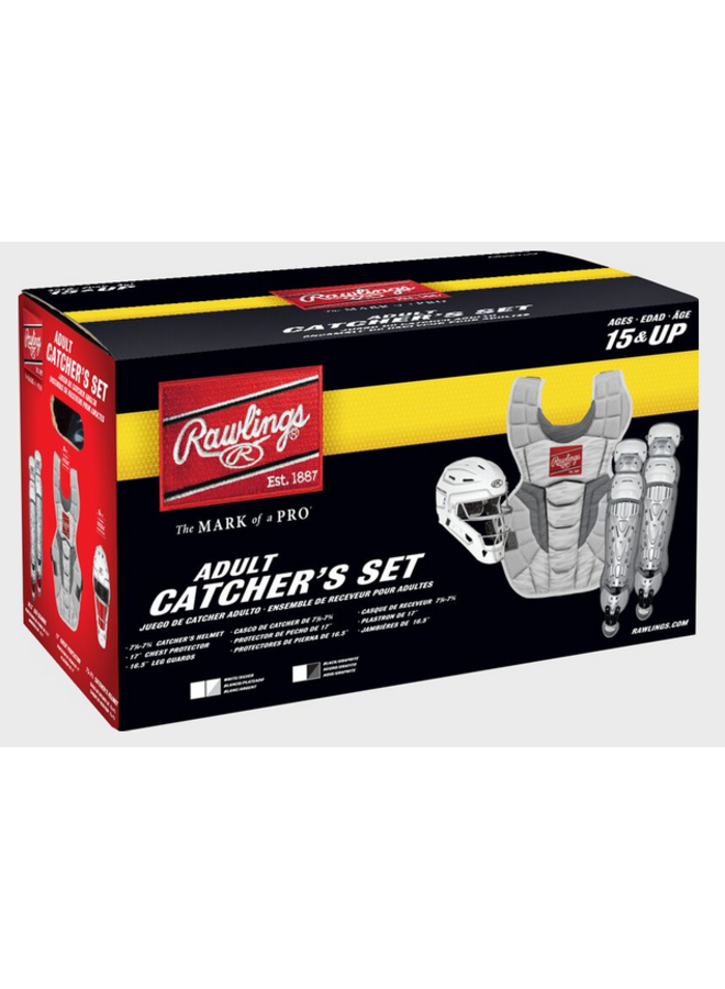 Rawlings Velo 2.0 Catcher's Gear Set : Black/Graphite