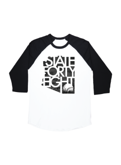 State Forty-Eight State Forty Eight Men's Baseball Tee Arizona's Pastime White & Black