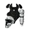 Wilson EZ Gear Kit S/M Black W/White Shinguards And White Helmet